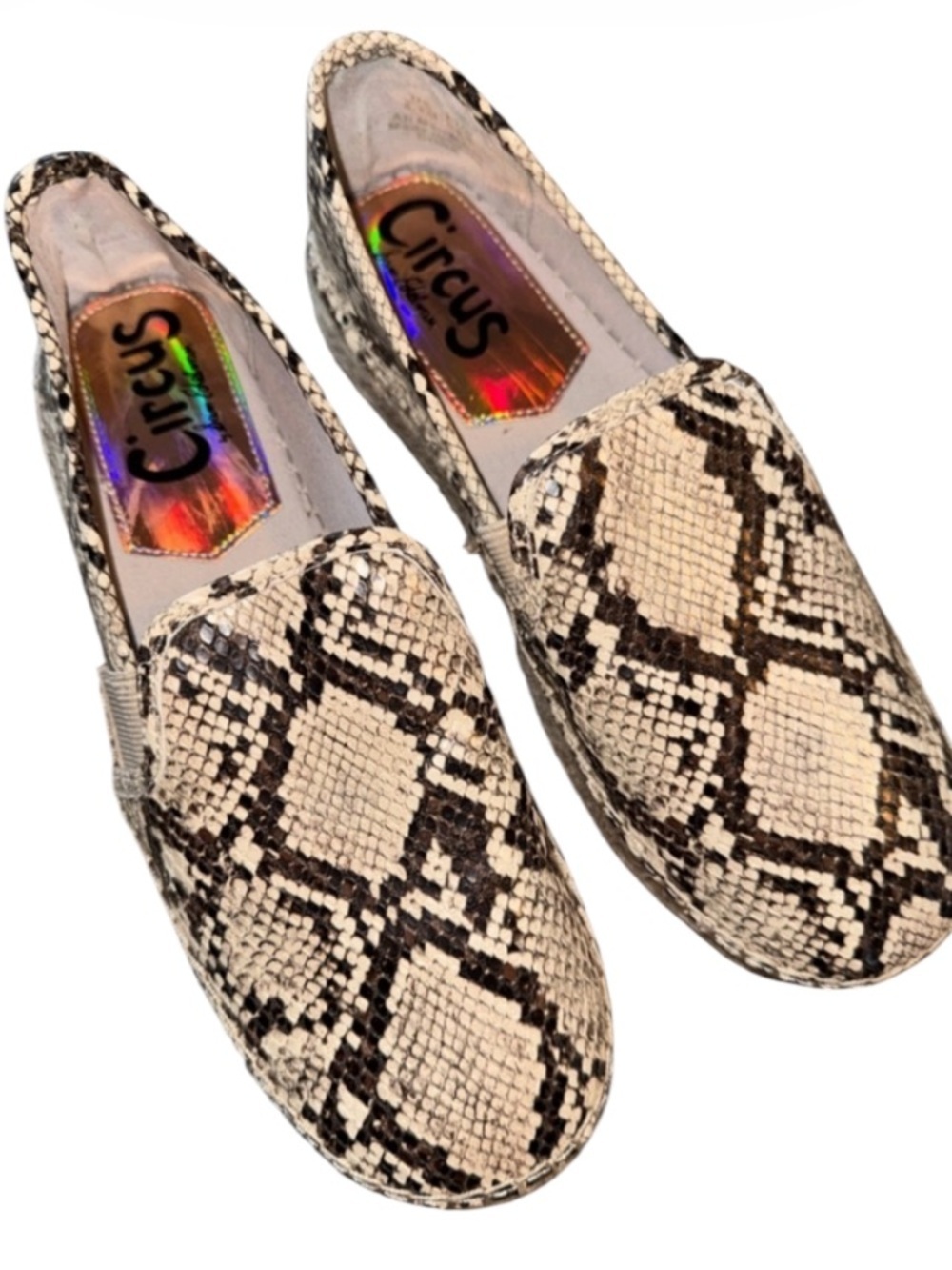 Circus Sam Edelman Cora espadrille platform shoes 8.5 NEW no box leather snake